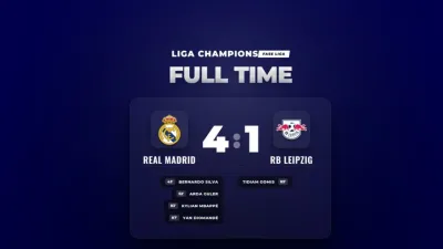 Real Madrid Kalahkan RB Leipzig 4-1, Diomande Bersinar